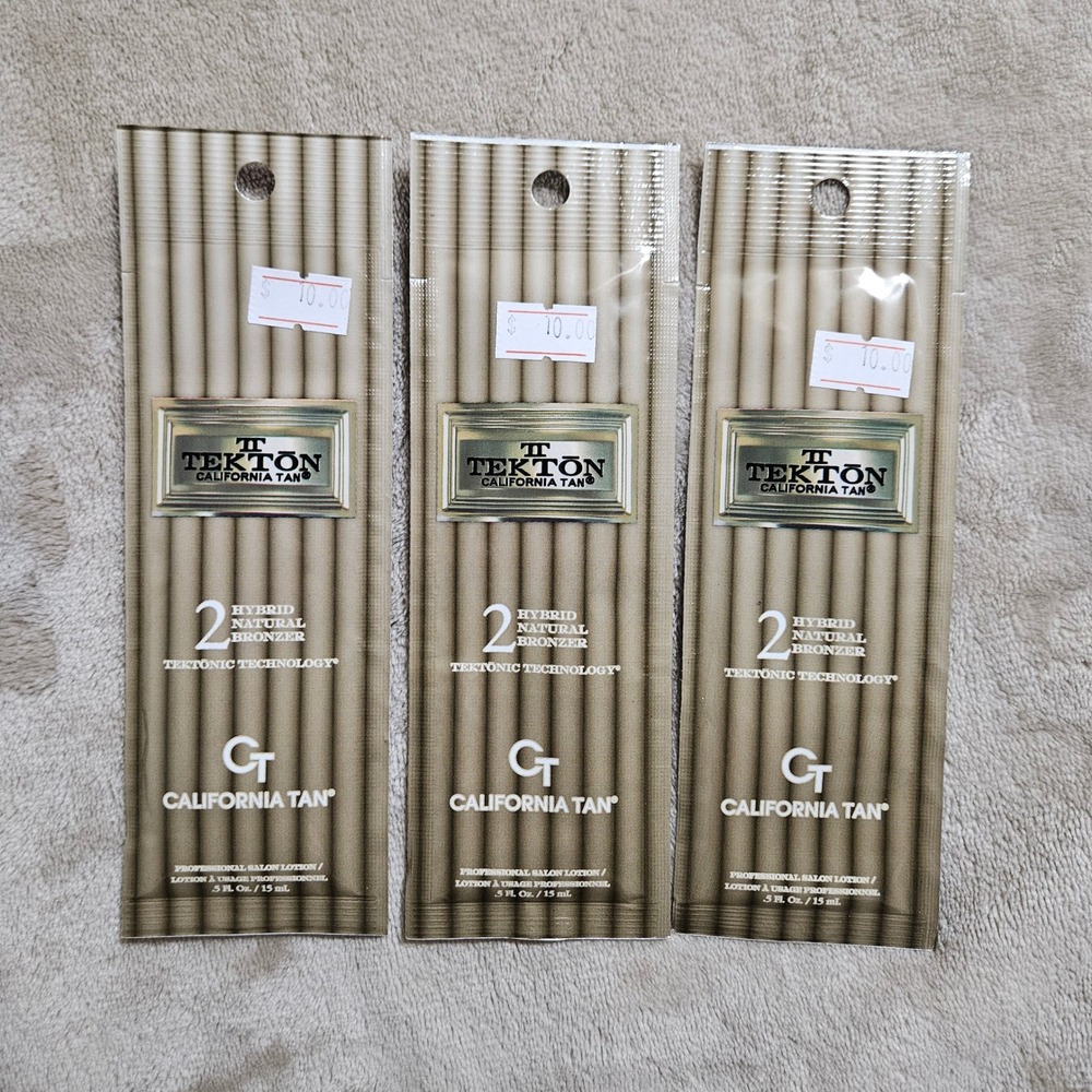 California Tan Tekton Step 2 Hybrid Natural Bronzer Tanning Lotion 3 Pack 0.5oz